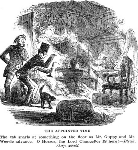 Иллюстрация случая спонтанного человеческого сгорания в Bleak House Чарльза Диккенса
