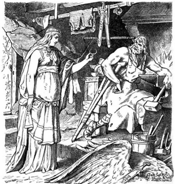 Бёдвильдр в «Вейландском кузнице», Джон Геринг (1883)